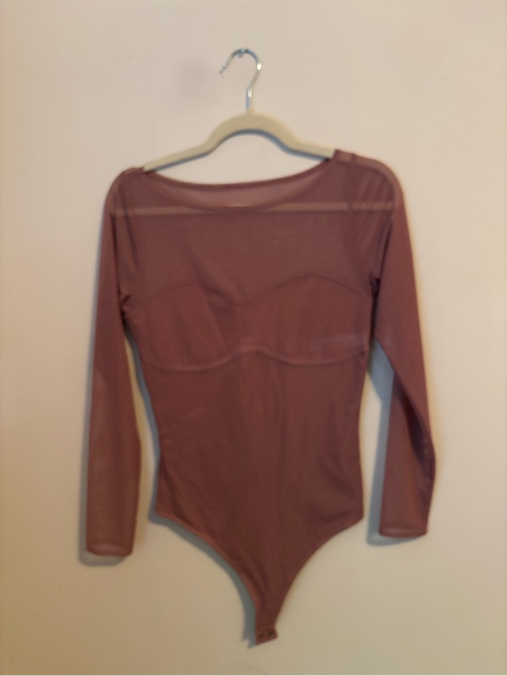 Abercrombie & Fitch Long-Sleeve Sheer Bandeau Bodysuit